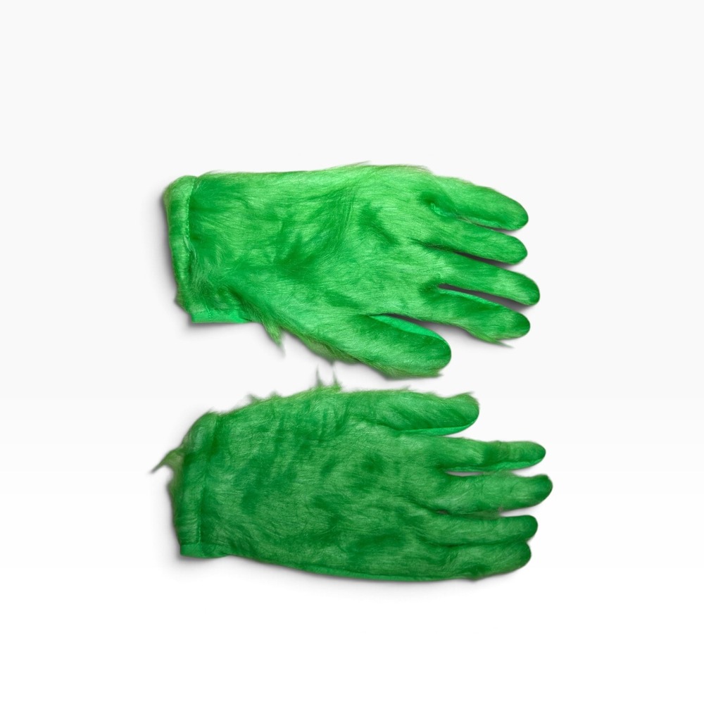 Unbranded Costume Gloves Unisex One Size Green Faux Fur Shaggy Cosplay ZJW-ST